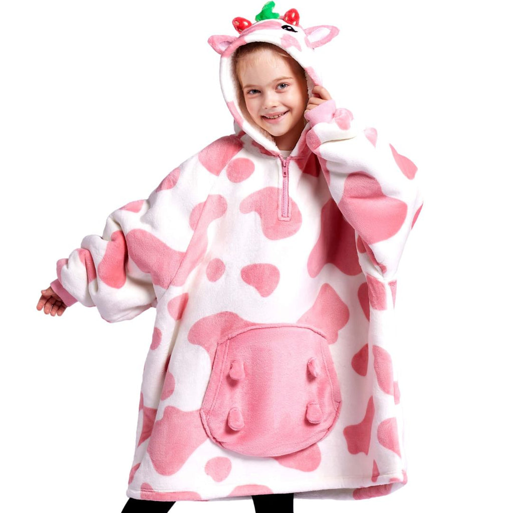 Wearable Blanket Strawberry Cow For Kids